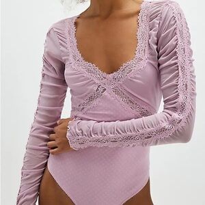FREE PEOPLE Intimately Forever Young Bodysuit Plum Blossom